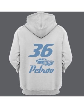 Именная толстовка с капюшоном со спортивным шрифтом и гоночной машиной #5 Именная толстовка с капюшоном со спортивным шрифтом и гоночной машиной #5