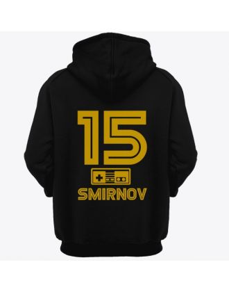 Именная толстовка с капюшоном с шрифтом из игр Nintendo #8 Именная толстовка с капюшоном с шрифтом из игр Nintendo #8