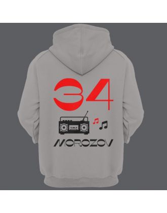 Именная толстовка с капюшоном с винтажным шрифтом и магнитофоном #13 Именная толстовка с капюшоном с винтажным шрифтом и магнитофоном #13