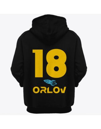 Именная толстовка с капюшоном с космическим шрифтом и ракетой #21 Именная толстовка с капюшоном с космическим шрифтом и ракетой #21