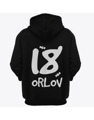 Именная толстовка с капюшоном с кривым шрифтом #22 Именная толстовка с капюшоном с кривым шрифтом #22