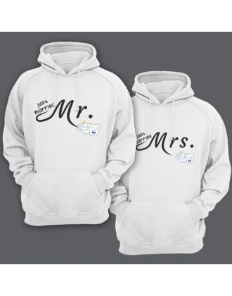 Парные толстовки с капюшоном для молодоженов "Mr." и "Mrs."