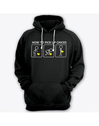 Прикольные толстовки с капюшоном с надписью "How to pick up chicks" ("Как заполучить цыпу")