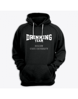 Толстовка с капюшоном с надписью "Moscow State University DRINKING TEAM"