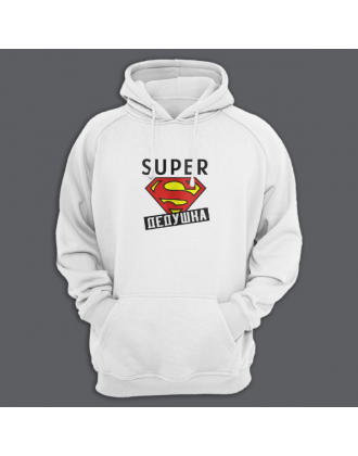Толстовка в подарок для дедушки с принтом "Super дедушка"