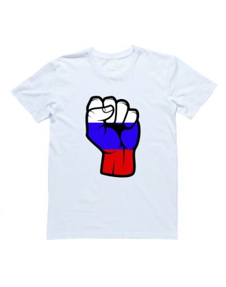 Футболка Я Русский с принтом "Россия в кулаке"