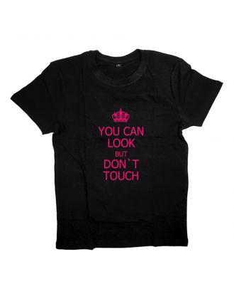 Футболка для беременных с надписью "You can look but don`t touch"