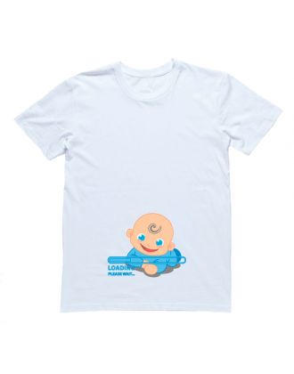 Футболка для беременных с надписью "Loading, please wait" и принтом малыша 