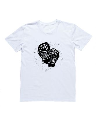 Футболка для боксеров с принтом "Stay strong - fight till the end"