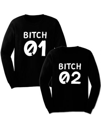 Парные свитшоты "BITCH 01 & BITCH 02" Парные свитшоты "BITCH 01 & BITCH 02"
