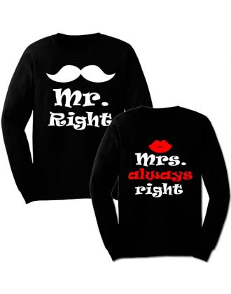 Парные свитшоты с надписью "Right&Always Right" Парные свитшоты с надписью "Right&Always Right"