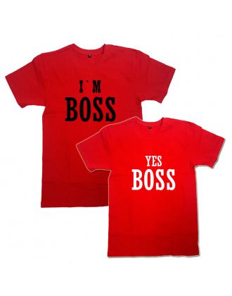 Парные футболки с надписью "I'm Boss&Yes Boss"