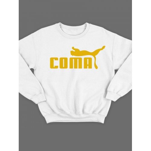 Модный свитшот - толстовка без капюшона с принтом "COMA"