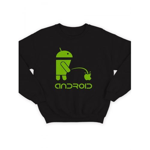 Модный свитшот - толстовка без капюшона с принтом "Android"