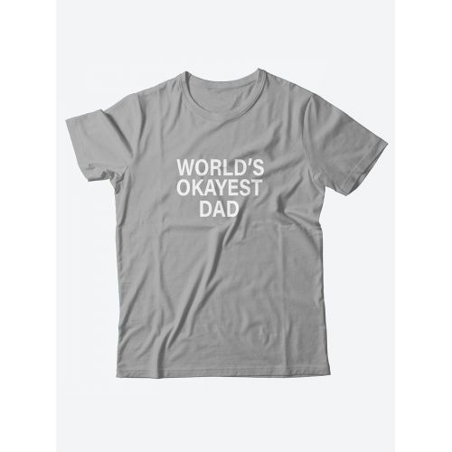 Мужская футболка с забавным принтом и смешной надписью World's okayest dad/Для папы