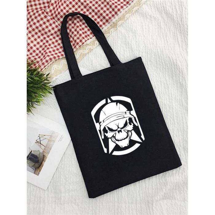 Сумка шоппер с черепом сумка хозяйственная shopper тканевая сумка экосумка