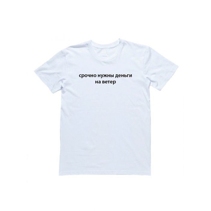 Футболка с прикольной надписью «Срочно нужны деньги на ветер»/ Оригинальная модная мужская футболка.