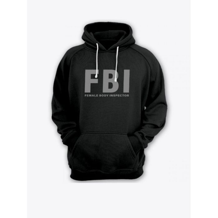 Мужская толстовка с капюшоном с принтом «FBI» / Худи с прикольной надписью.