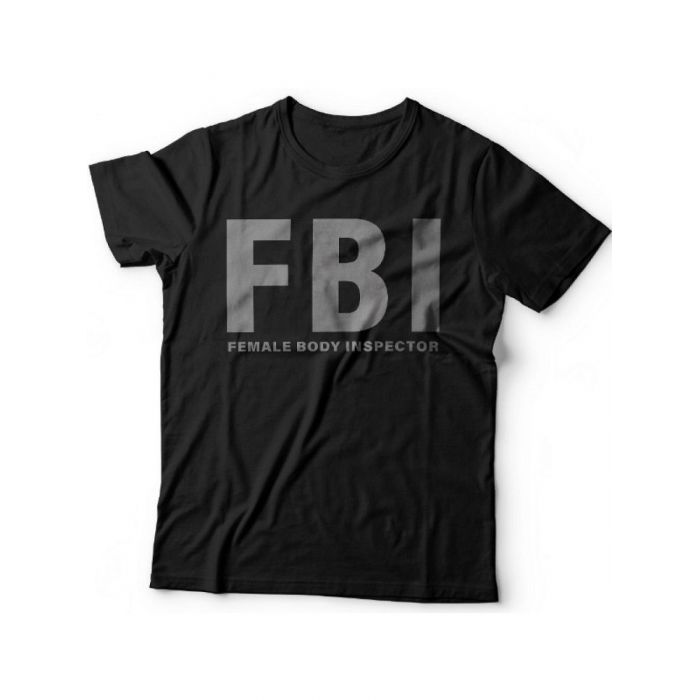 Мужская футболка с прикольным принтом "FBI Female Body Inspector"