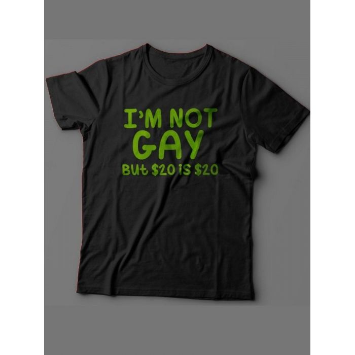 Мужская футболка с прикольным принтом "I'm not gay"