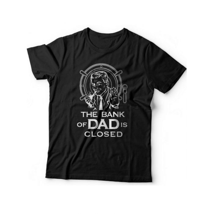 Мужская футболка с прикольным принтом "The bank of Dad is closed"