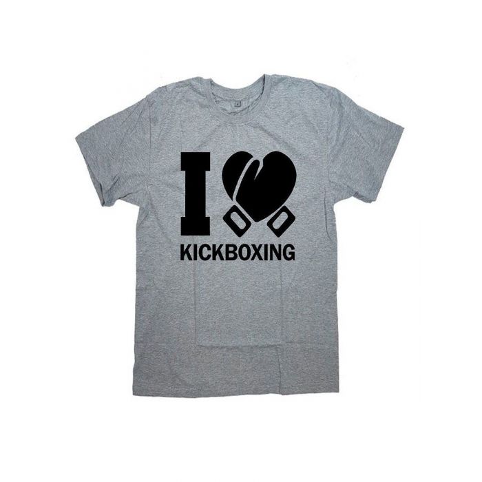 Мужская футболка с прикольным принтом "I love kickboxing"