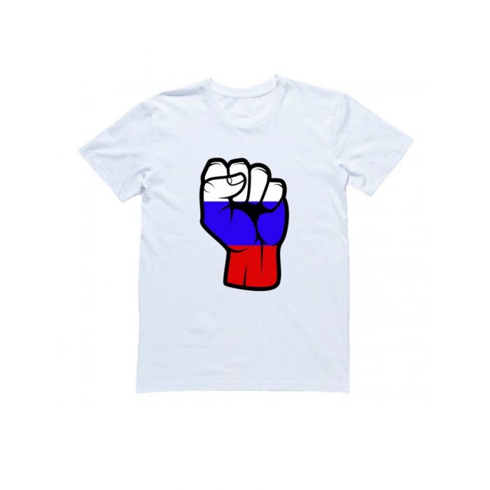 Мужская футболка с прикольным принтом "Россия в кулаке"