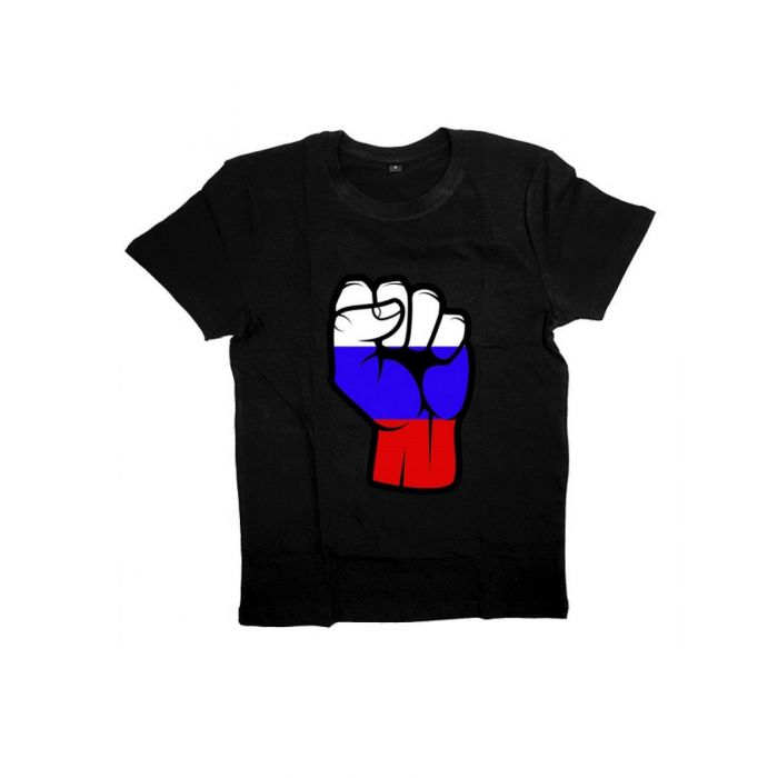 Мужская футболка с прикольным принтом "Россия в кулаке"