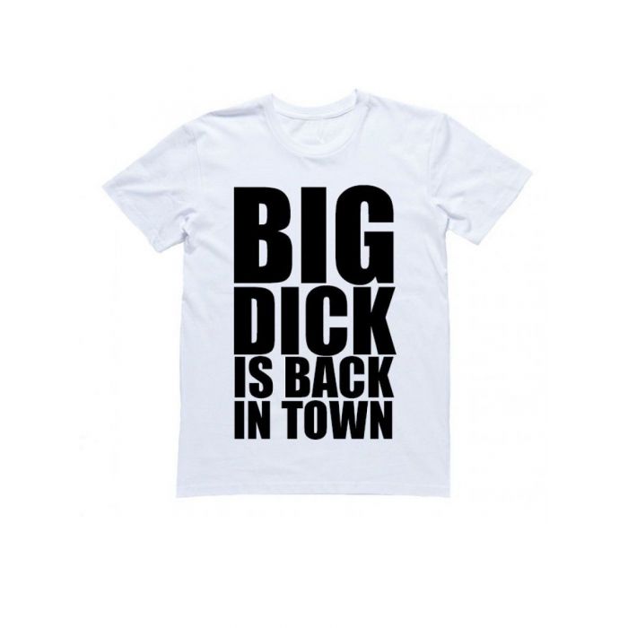 Мужская футболка с прикольным принтом "Big dick is back in town"