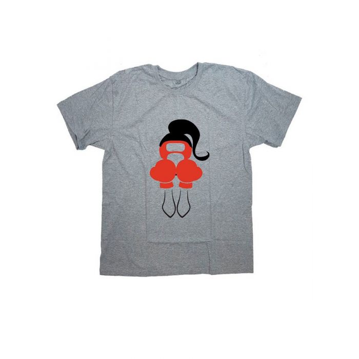 Женская футболка с прикольным принтом "Девушка-боксер"