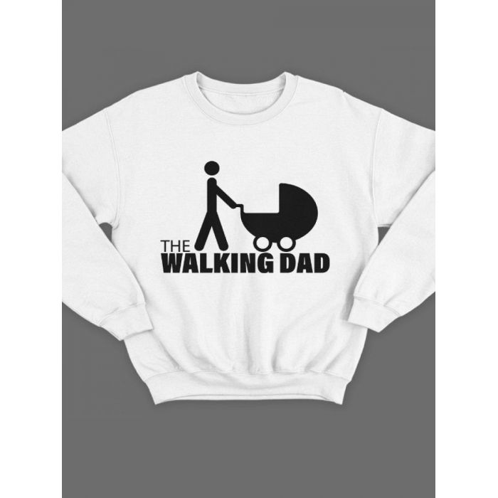 Модный свитшот - толстовка без капюшона с принтом "The walking dad"