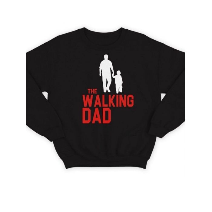 Модный свитшот - толстовка без капюшона с принтом "The walking dad(1)"