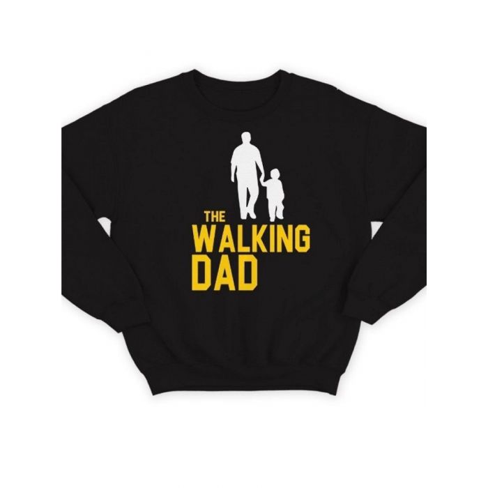 Модный свитшот - толстовка без капюшона с принтом "The walking dad(1)"