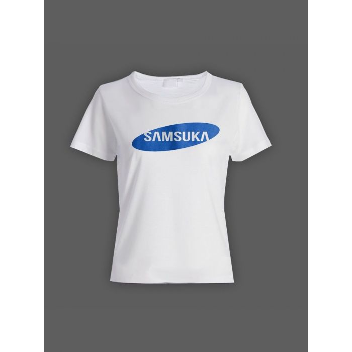 Женская футболка с прикольным принтом "Samsuka"