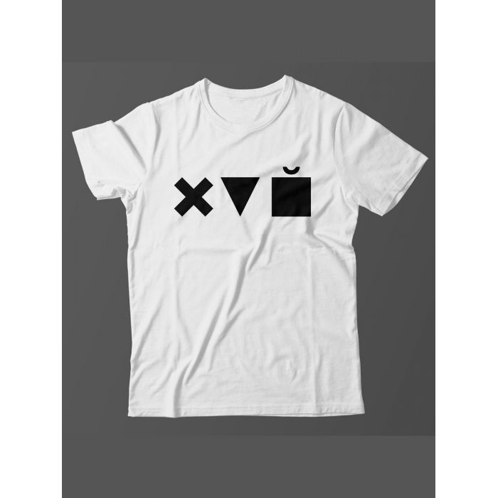 Мужская футболка с прикольным принтом "X triangle cube"