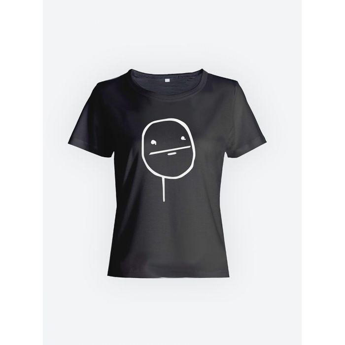 Смешная женская футболка с принтом Покер фэйс / Необычный оригинальный подарок на день рождения