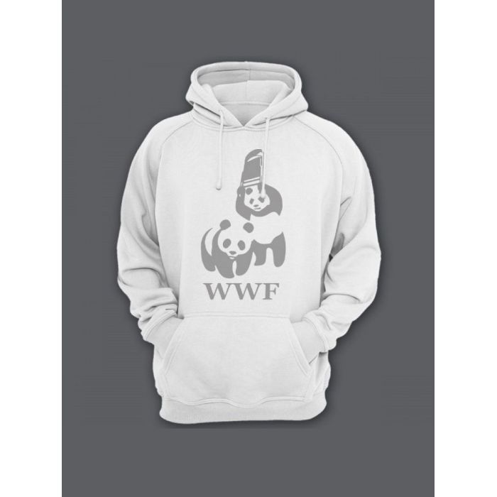 Модные худи женские с оригинальным принтом / Толстовка женская с прикольной надписью WWF