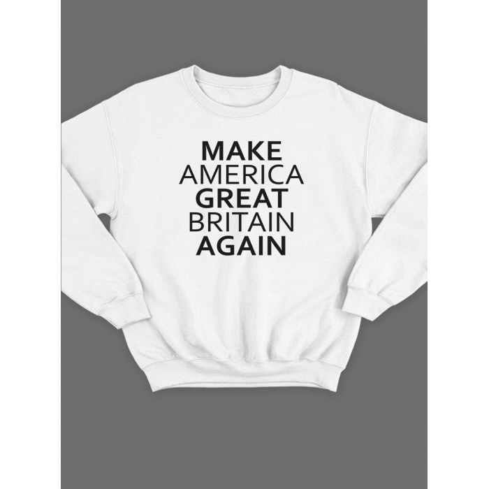 Модный женский свитшот со смешными надписями  / Оригинальный принт на свитшоте  Make America