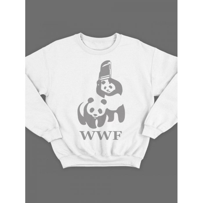 Модный женский свитшот со смешными надписями  / Оригинальный принт на свитшоте  WWF