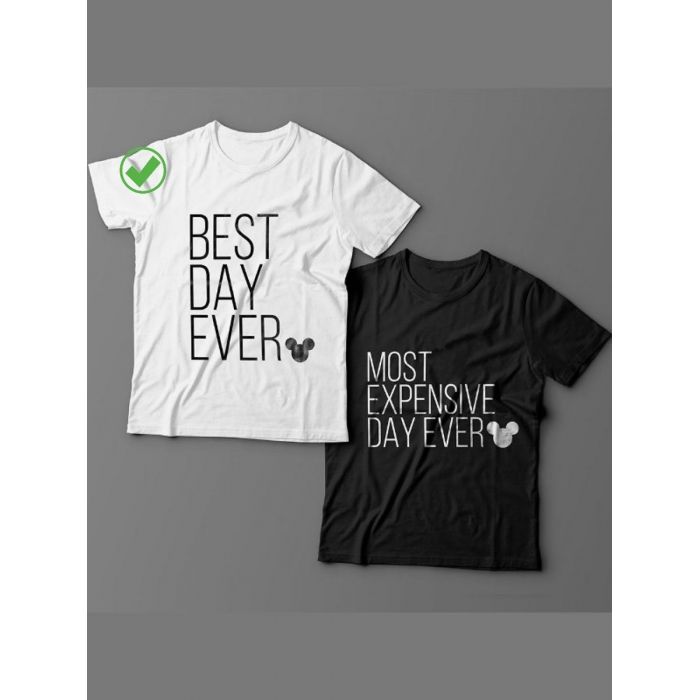 Оригинальные парные футболки для двух влюбленных / Семейный Лук Best day ever