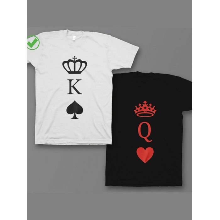 Красивые парные футболки с надписями/для влюбленных с принтом K&Q