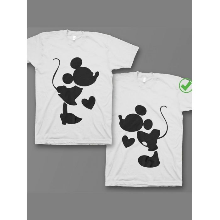 Оригинальные парные футболки для двух влюбленных / Семейный Лук с принтом Микки&Минни