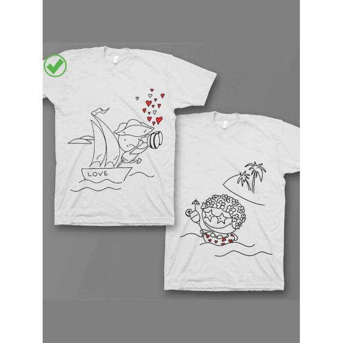 Оригинальные парные футболки для двух влюбленных / Семейный Лук Love