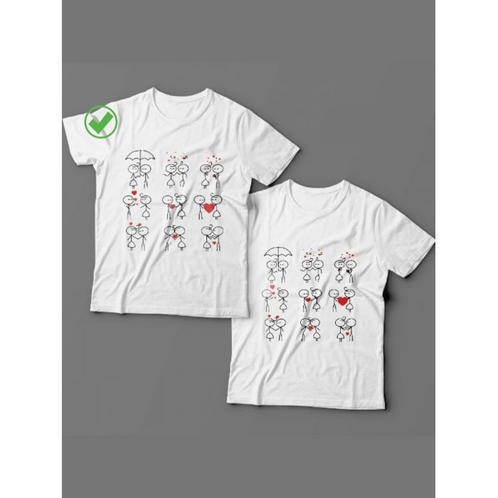 Парные футболки для молодоженов и для двоих влюбленных для мужа и жены со смешными рисунками
