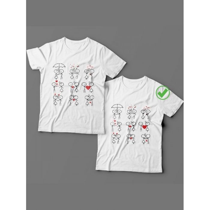 Парные футболки для молодоженов и для двоих влюбленных для мужа и жены со смешными рисунками