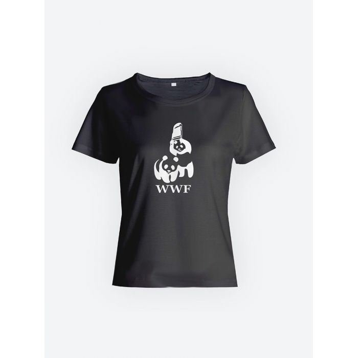 Прикольная женская футболка с оригинальным рисунком/Смешная с надписью WWF
