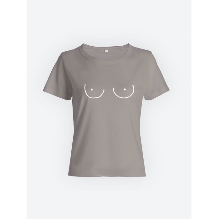 Модная женская футболка с принтом «Doodle boobs».