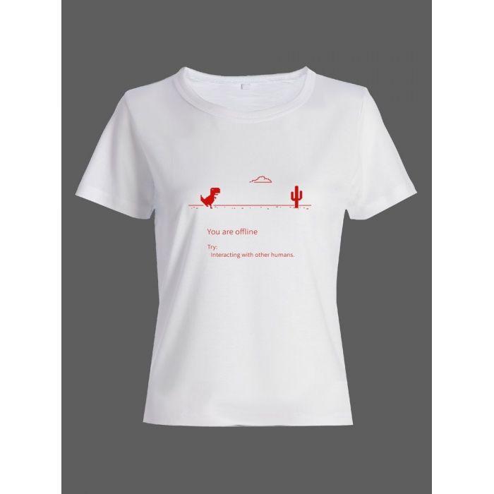 Смешная женская футболка с принтом You are offline / Необычный оригинальный подарок