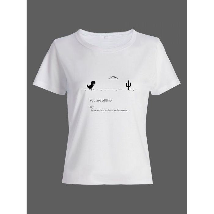 Смешная женская футболка с принтом You are offline / Необычный оригинальный подарок