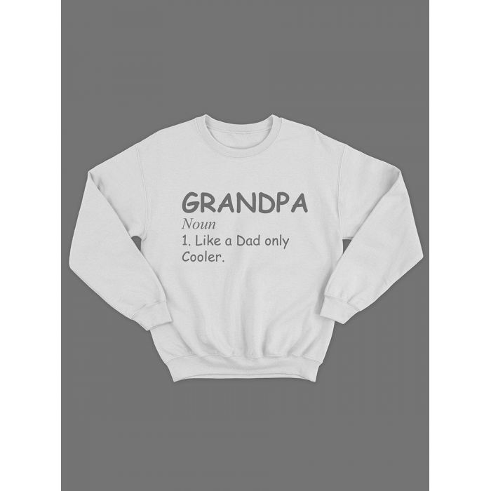 Мужской свитшот с принтом «Grandpa» / Модная толстовка без капюшона с прикольной надписью.